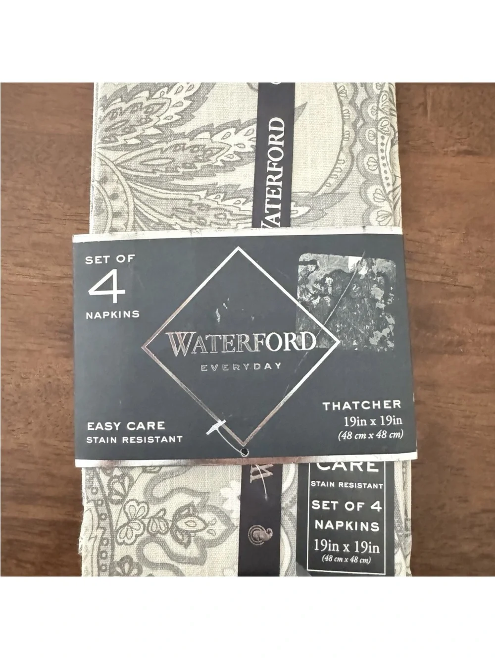 NWT Waterford Set Of Four Thatcher 19”x19” Table Napkins